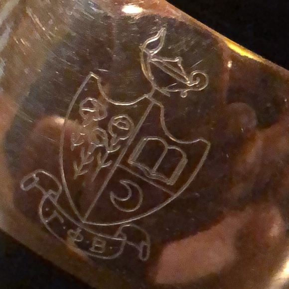 Vintage Danecraft Sterling Wide Cuff Bracelet With Engraved Shield - Picture 3 of 12